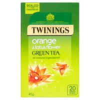 Twinings Orange & Lotus Flower Green Tea 20 Single Tea Bags 40g