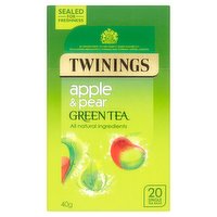 Twinings Apple & Pear Green Tea 20 Single Tea Bags 40g