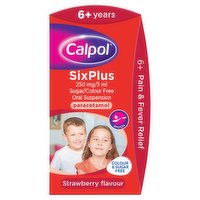 Calpol Sixplus 250 mg/5 ml Sugar/Colour Free Oral Suspension Strawberry Flavour 60ml