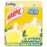 Harpic Hygienic Toilet Block Citrus & Grapefruit Splash 2 x 40g