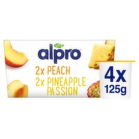 Alpro Peach & Pineapple-Passion Fruit Yoghurt Alternative 4x125g