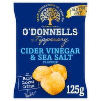 O'Donnells Hand Cooked Crisps Irish Cider Vinegar & Sea Salt Flavour 125g