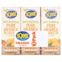 Sqeez Pure Orange Juice 3 x 200ml