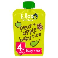 Ella's Kitchen Organic Pear and Apple Baby Rice Baby Food Pouch 4+ Months 120g