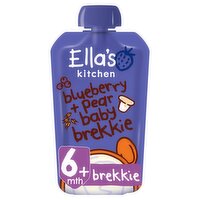 Ella's Kitchen Organic Blueberry and Pear Baby Brekkie Baby Food Breakfast Pouch 6+ Months 100g