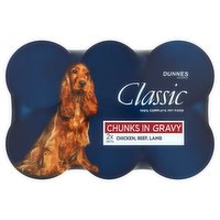 Dunnes Stores Classic Dog Food Chunks in Gravy with Meat Selection- Adult 6 x 400g (2.4kg)