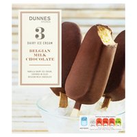 Dunnes Stores Dairy Ice Cream Belgian Milk Chocolate 3 x 120ml (360ml)