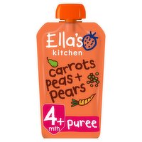 Ella's Kitchen Organic Carrots, Peas and Pears Baby Food Pouch 4+ Months 120g