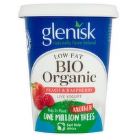 Glenisk Low Fat Bio Organic Peach & Raspberry Live Yogurt 450g