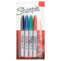 Sharpie Permanent Markers Fine Point Assorted Standard Colours 4 Count