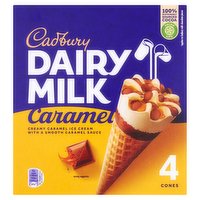 Cadbury Dairy Milk Caramel Ice Cream Cones 4 x 100ml