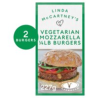 Linda McCartney's 2 Vegetarian Mozzarella 1/4 lb Burgers 227g
