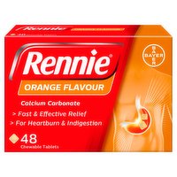 Rennie Orange 500mg 48 Chewable Tablets