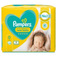 Pampers Premium Protection New Baby Size 0, 24 Nappies