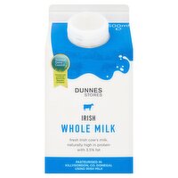 Dunnes Stores Irish Whole Milk 500ml