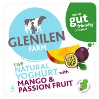 Glenilen Farm Live Natural Yoghurt with Mango & Passion Fruit 4 x 125g