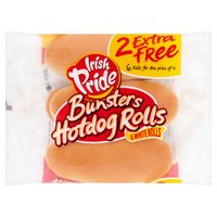 Irish Pride Bunsters Hotdog Rolls 6 White Rolls 420g