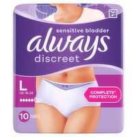 Always Discreet Incontinence Pads+ Long For Sensitive Bladder x10