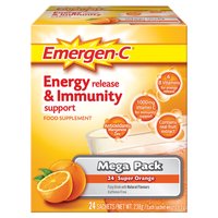 Emergen-C Energy Release & Immunity Support Food Supplement Super Orange Mega Pack 24 Sachets 238g