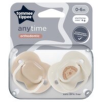 Tommee Tippee Anytime Orthodontic 2 Soothers 0-6m