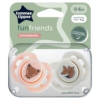 Tommee Tippee Fun Friends 2 Orthodontic Soothers 0-6m