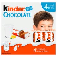 Kinder Small Chocolate Bars Multipack 4 x 12.5g (50g)