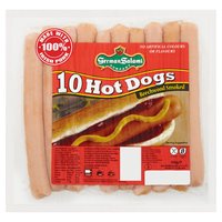 German Salami Company 10 Beechwood Smoked Hot Dogs 350g