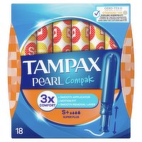 Tampax Pearl Compak Super Plus Tampons With Applicator X 18