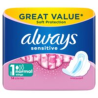 Always Sensitive Normal Ultra (Size 1) Sanitary Towels Wings 14 Pads