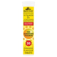 Beeline Effervescent Vitamin D3 + Calcium & Magnesium Orange Flavour 20 Tablets