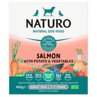 Naturo Natural Dog Food Salmon with Potato & Vegetables Adult Dog 1-7 Years 400g