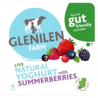 Glenilen Farm Live Natural Yoghurt with Summerberries 4 x 125g