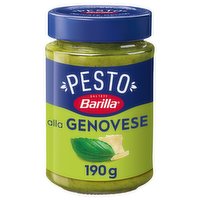 Pesto Barilla alla Genovese, Pesto Pasta Sauce with Italian Basil and Parmigiano Reggiano PDO, Basil From Sustainable Agriculture, Pack of 12 x 190 g