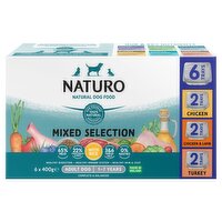 Naturo Natural Dog Food Mixed Selection with Rice Adult Dog 1-7 Years 6 x 400g