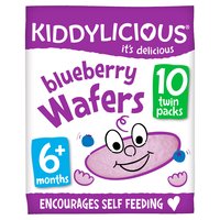 Kiddylicious Wafers, Blueberry, Baby Snack, 6 Months+, Multipack, 10x4g