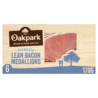 Oakpark 6 Unsmoked Lean Bacon Medallions 170g