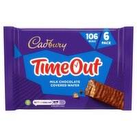 Cadbury Timeout Wafer Chocolate Bar 6 Pack Multipack 121.2g