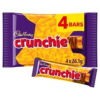 Cadbury Crunchie Chocolate Bar 4 Pack Multipack, 104.4g