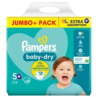 Pampers Baby-Dry Size 5+, 68 Nappies, 12-17kg