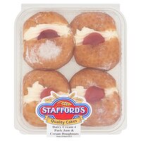 Stafford's Bakeries Dairy Cream Triple Pack Cream Doughnuts 210g