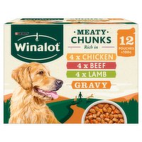 WINALOT Meaty Chunks Mixed in Gravy Wet Dog Food 12x100g