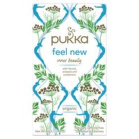Pukka Organic Feel New 20 Herbal Tea Sachets 40g