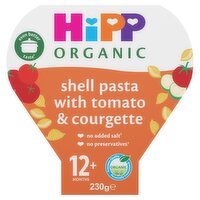 HiPP Organic Shell Pasta with Tomato & Courgette  Toddler Tray Meal 12+ Months 230g