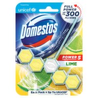 Domestos Power 5 Toilet Rim Block Lime 55 g 