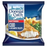 Donega Catch 4 Battered Cod Atlantic Fillets 400g