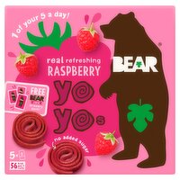 Bear Real fruit yoyos Refreshing Raspberry 5 x 20g