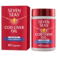 Seven Seas Omega-3 Fish Oil Plus Cod Liver Oil Gelatin Free 60 Capsules