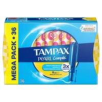 Tampax Pearl Compak Regular Tampons With Applicator X 36