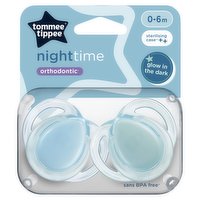 Tommee Tippee Night Time 2 Orthodontic Soothers 0-6m