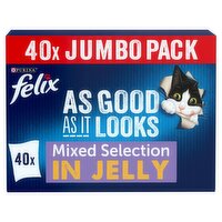 FELIX As Good As it Looks Mixed Selection in Jelly Wet Cat Food 40x100g